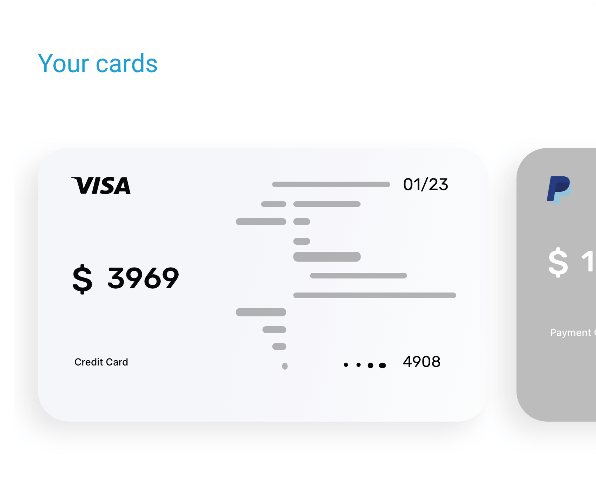 'Your Cards' component